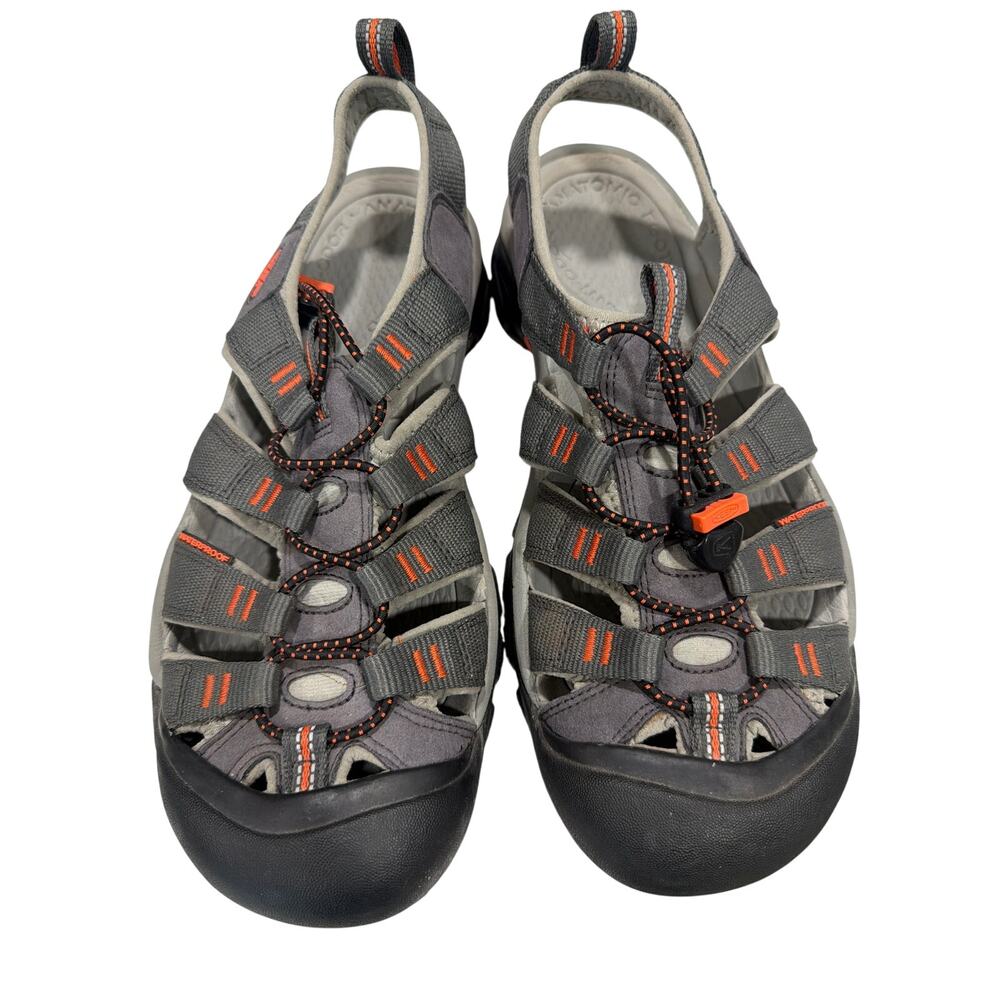 Keen Men's Sz 8.5 Newport H2 Gray Orange Hyrid Water Hiking Sandal Closed Toe